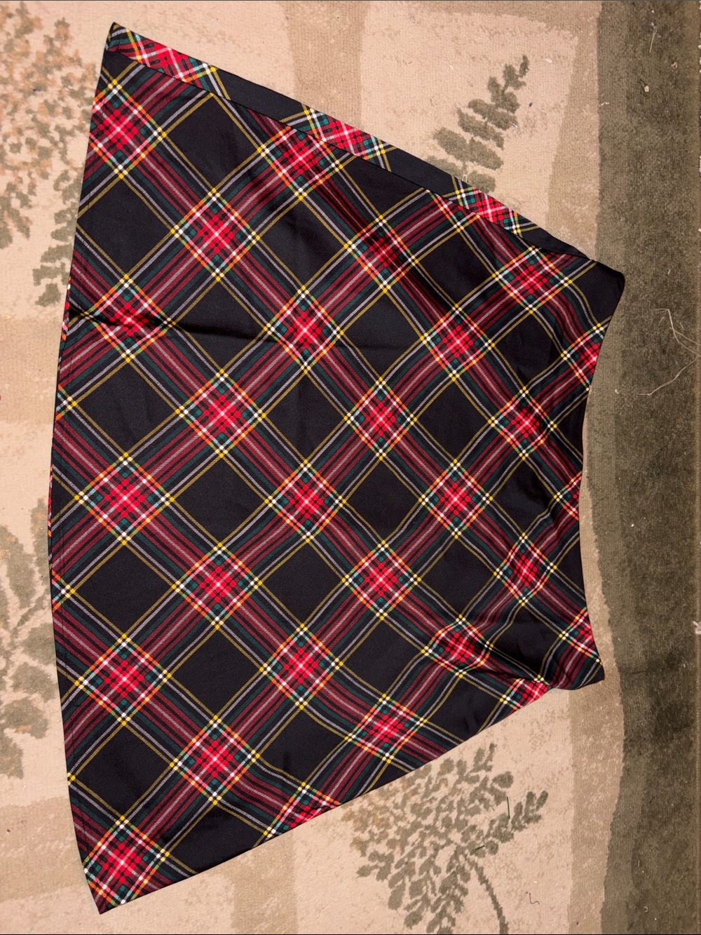 J. Crew Navy Plaid A-Line Skirt with Red and Yellow Tartan